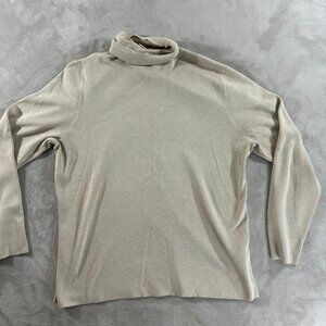 Chico's Sweater Male Size 3 Tan Turtleneck Long Sleeve HighNeck Pullover